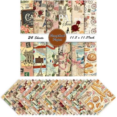 Papier scrapbooking vintage Paris double face pour réussir vos fonds d'album sans bavure
