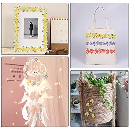 image for GORGECRAFT 5 Yards Flower Trim Ribbon Pink Flower DIY Lace Applique Se