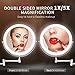 alvorog Wall Mounted Makeup Mirror 8 inches LED Touch Screen Adjustable Light Double Sided 1X/5X Magnifying Vanity Mirror Swivel Extendable for Bathroom Hotels Powered by Batteries (Not Included)
