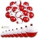 FUSIGO Fishing Bobbers Fishing Floats and Bobbers ABS Push Button Fishing Round Buoy Float Bobber Red/White Bobbers Floats Fishing Tackle Accessories 0.5