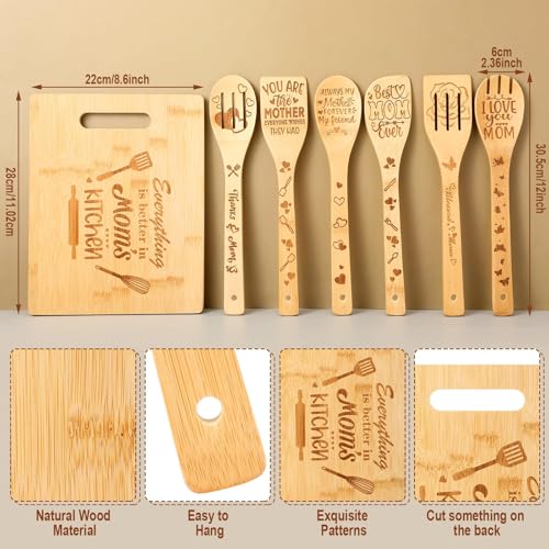 Set de utensilios de cocina con tabla rectangular de madera miniatura 2