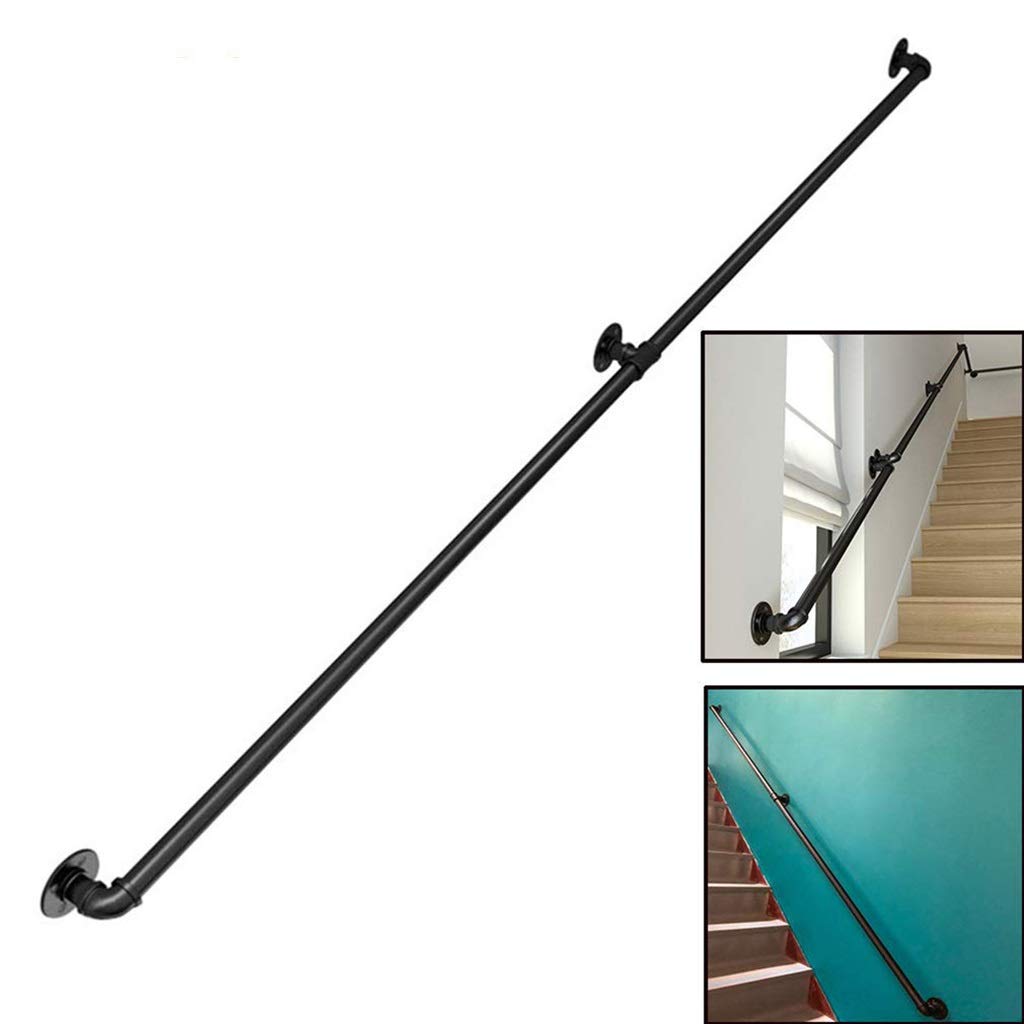 Main courante d'escalier pour personnes âgées, protection murale en fer noir