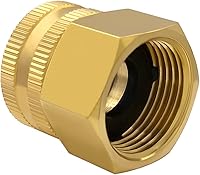 Vista 3 de Hooshing Adaptador giratorio de manguera de jardín de latón 3/4 "GHT a 1" NPT hembra a hembra conector de tuberías