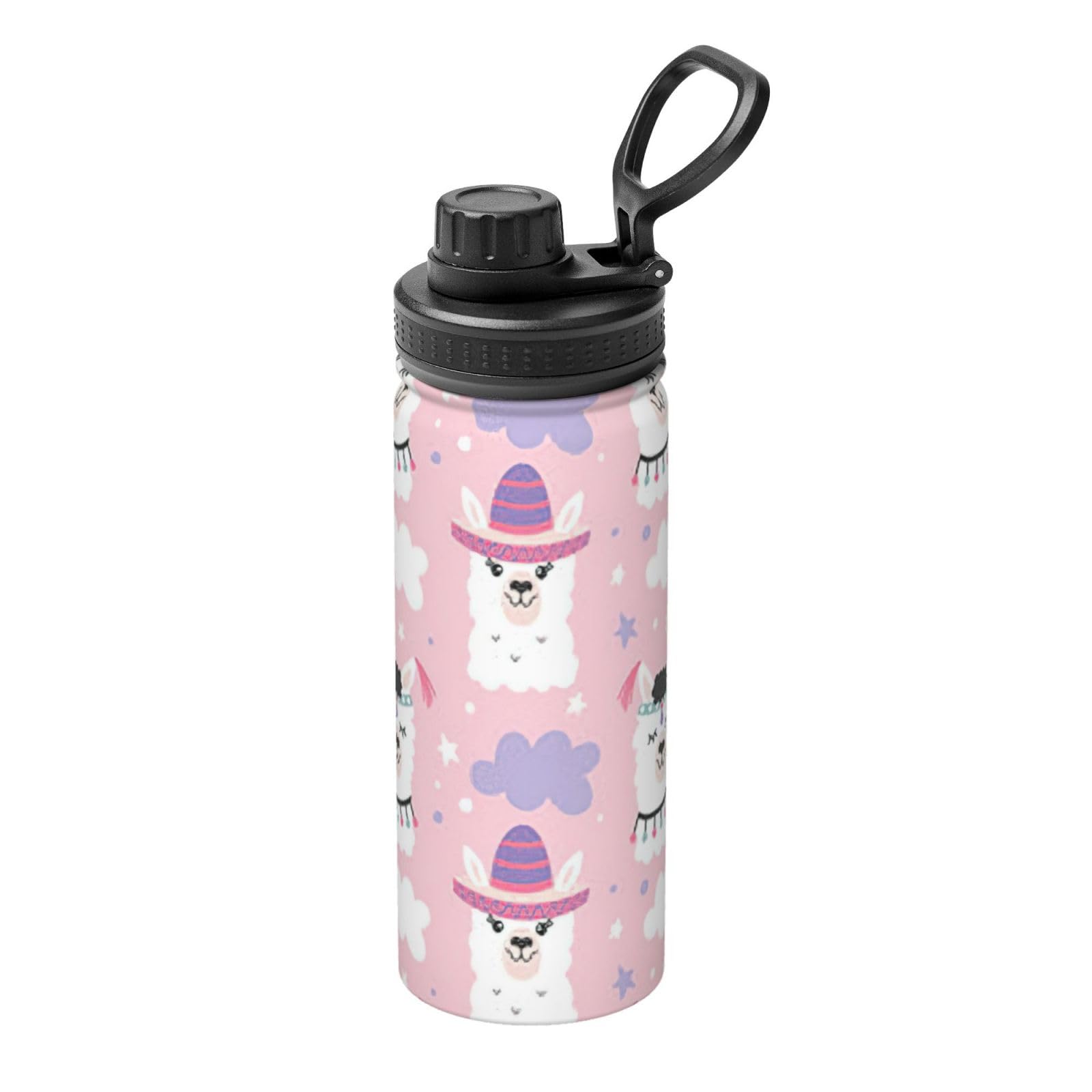 Kfjghhl Insulated Stainless Cartoon Llama Alpaca Steel Water Bottle For Sport Gym Travel Leak Camping Hiking Hydration