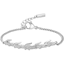 Lacoste Women's CROCODILE Collection Chain Bracelet available in silver, gold or carnation gold version