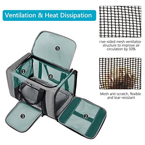 Wakytu Tsa Approved Pet Carrier For Small Cats Dogs, Dog Carrier Travel Bag With Adequate Ventilation, 5 Mesh Windows, 3 Entrance, Locking Safety Zippers, Padded Shoulder And Carrying Strap, Medium #TOP5