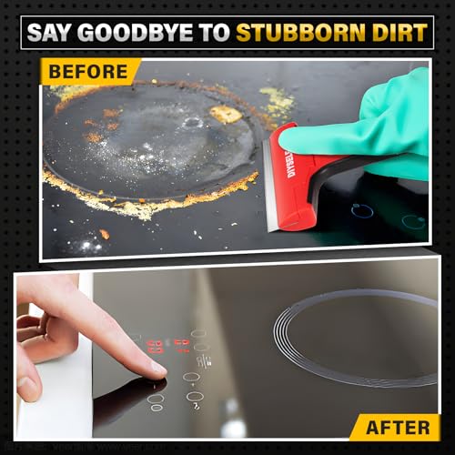 DIYSELF 1 Pack Razor Blade Scraper, Razor Scraper for Cleaning Stove Top, Cooktop, Oven, Glass Scraper, Paint Scraper, Scraper Tool Kitchen, Window Scraper with 10 Extra 4-Inch Razor Blade - Image 2