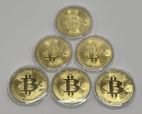 6PCS Gold Plated Bitcoin Coins - 40mm Diameter, 3mm Thickness Commemorative Physical BTC Cryptocurrency Collectible with Clear Protective Case, for Blockchain Enthusiasts - Image 7