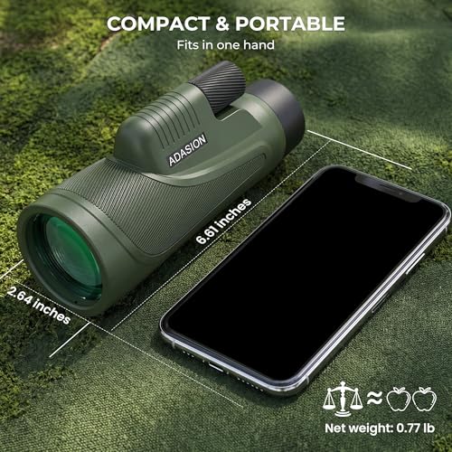 Image of Adasion 12x56 Monoculars for Adults High Powered, Phone Adapter & Tripod