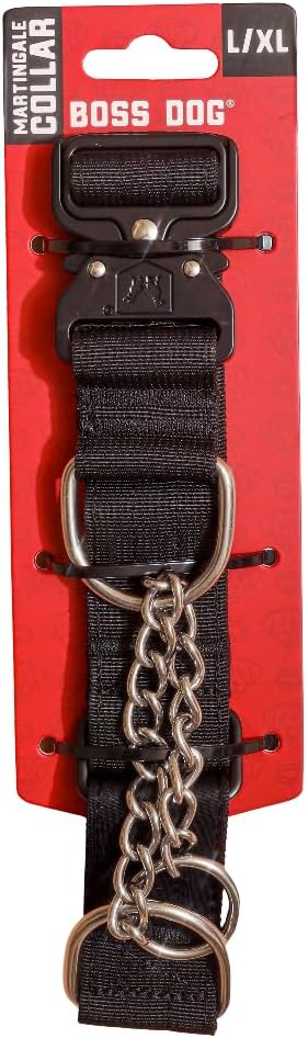 Boss Dog Martingale Collar, Black, Small/Medium