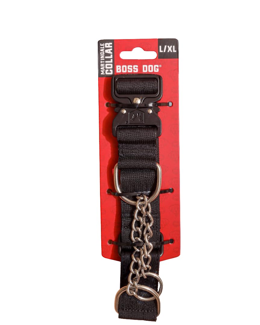 Boss Dog Martingale Collar, Black, Large/X-Large