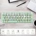 Teclado inalámbrico, 100 Teclas Redondas Vintage Teclado para computadora portátil Bluetooth 5.1...