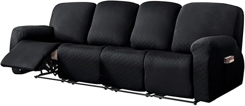 vctops Fundas de sofá reclinable con diamantes de 10 piezas, fundas elásticas para sofá grande de 4 asientos, fundas reclinables y suaves para