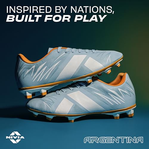 Image of Nivia Country Color WC Football Studs for Men, Firm Ground Football Shoes with Duofoam Cushioning, TPU Stud Outsole, 3D TPU Upper, Football Boots with Nylon Mid Shank Support