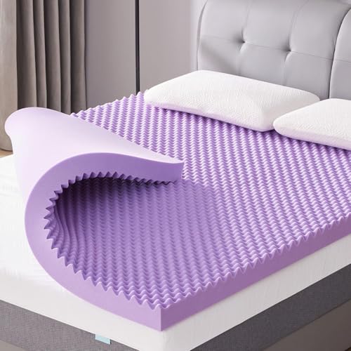 Image of SINWEEK 3 Inch Egg Crate Memory Foam Mattress Topper Twin Size, Soft Mattress Pad for Back Pain Relief, Bed Topper, CertiPUR-US Certified