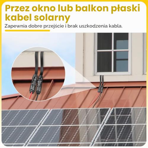 Offgridtec Płaski kabel PV-do-PV 4 mm², super płaski kabel solarny z wysokiej jakości wtyczkami, połączenie Plug & Play 40 A do modułów solarnych, stacji zasilających i falowników (2,5 m)