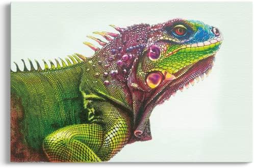 Lizard Canvas Wall Facing Living Room Bedroom Wall Decoration Office Mural Bathroom Wall Decoration Creative Abstract Pictures Room Home Decor Inspirational Wall Art 16x24Inc
