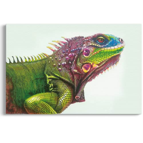 Lizard Canvas Wall Facing Living Room Bedroom Wall Decoration Office Mural Bathroom Wall Decoration Creative Abstract Pictures Room Home Decor Inspirational Wall Art 16X24Inc #TOP1