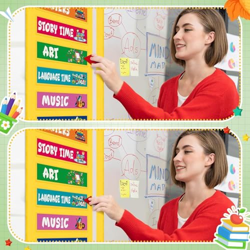 Tableau de poche du programme de classe outil d'enseignement visuel calendrier école à la maison - 5
