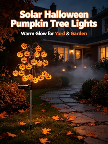 ChayWillow Solar Halloween Pumpkin Tree Stake Lights Outdoor - image 9