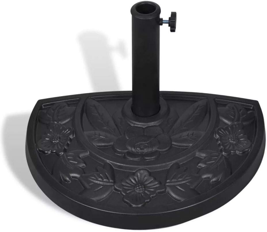 Cast Iron Effect Bronze Garden Parasol Base Outdoor Floral Design Umbrella Stand for Garden Decking and Patios Round 20 lbs