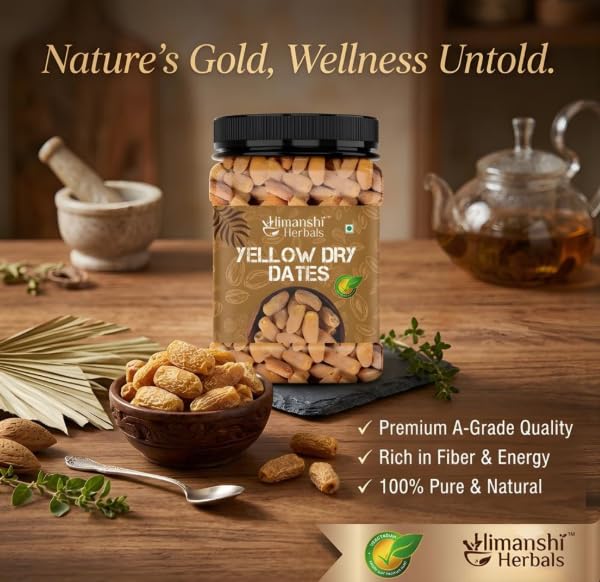 Image of HIMANSHI HERBALS Premium Dried Dates (Dry Date) Natural Soft Chewy Dates Dry Fruit,No Sugar Added, Rich in Fiber Healthy snacks