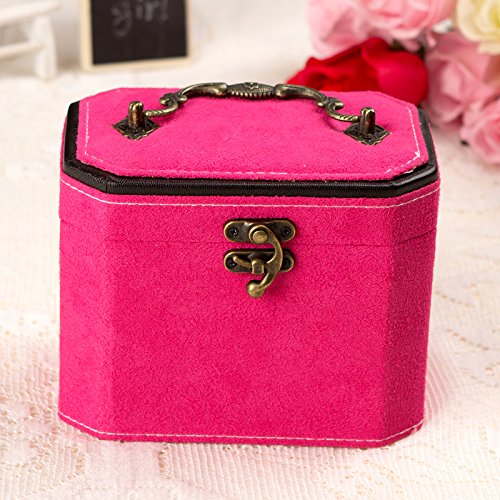 Preisvergleich Produktbild lzzfw Schmuckkästchen Weihnachtsgeschenk Box Prinzessin Europäischen Ring Ohrringe Halskette Armreifen Parfüm Kosmetik Schmuck Schmuck Aufbewahrungsbox, Rose Red