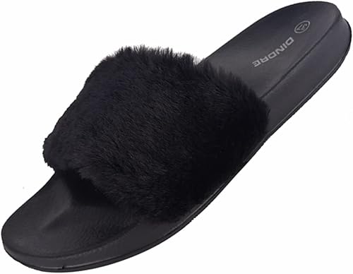 fur slip ons