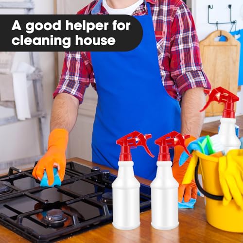 Eccliy 12 Pcs 16 Oz Plastic Spray Bottle, Adjustable Empty Reusable Sprayer for Cleaning, Planting, Water, Bathroom and Kitchen, BBQ, Commercial and Residential (Original,Pure Red) by Eccliy - Image 6