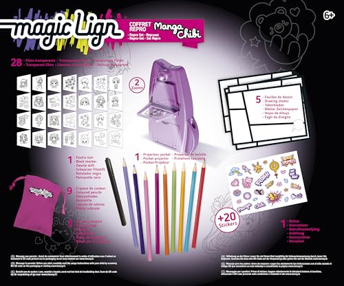Loisir créatif LANSAY MAGIC LIGN jeu de coloriage PROJECTEUR POCKET MANGA CHIBI 80+ illustrations Dès - vue 4