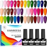 VANREESA Gel Nail Polish Set, 21+3 U V Gel Nail Polish with Base and Top Coat White Pink Brown Blue Green Gels Polish Set Suitable for All Seasons Nail Salon Kit Gifts for Women DIY at Home