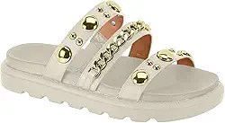 Birken Papete Feminina Aplicações Metálicas Vizzano Original Confortável