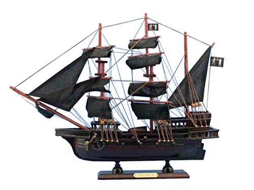 Hampton Nautical Wooden Black Bart's Royal Fortune Model Pirate Ship, 20