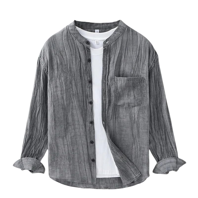 Chemise en ramie mince anti-transpiration vêtement frais couleur unie