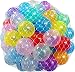 EWONDERWORLD 100 Count 2.4" Non-Toxic BPA & Phthalate Free Crush Proof Plastic Invisiball Play Balls with 10 Transparent Colors and Net Bag - Pit Balls for Kids & Toddlers, Playpen & Kids Tent