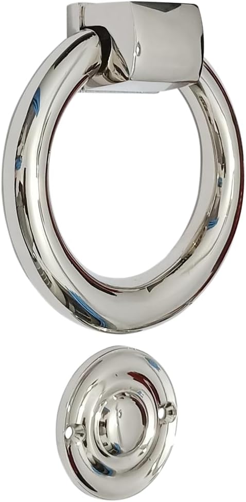 "Ring Decorative Brass Door Knocker - (Pack of 1 Nickel Lacquered Finish)