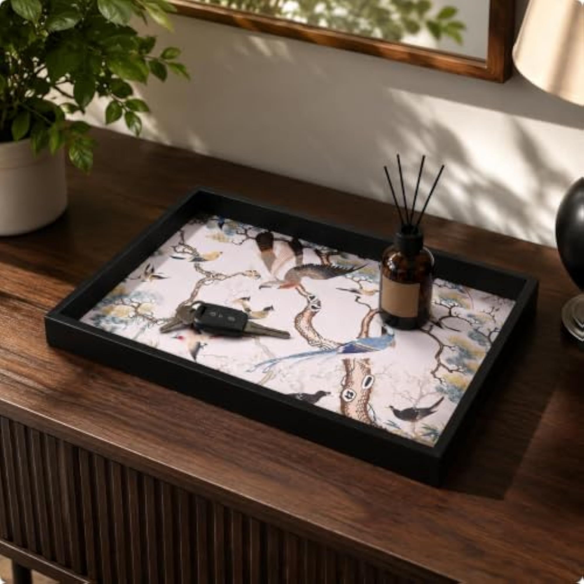 Vintage-Style Rectangular Desktop Storage Tray, Elegant Organizer