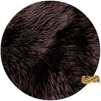 Classic Round Sheepskin Faux Fur Area Rug/Round Accent Throw Carp...