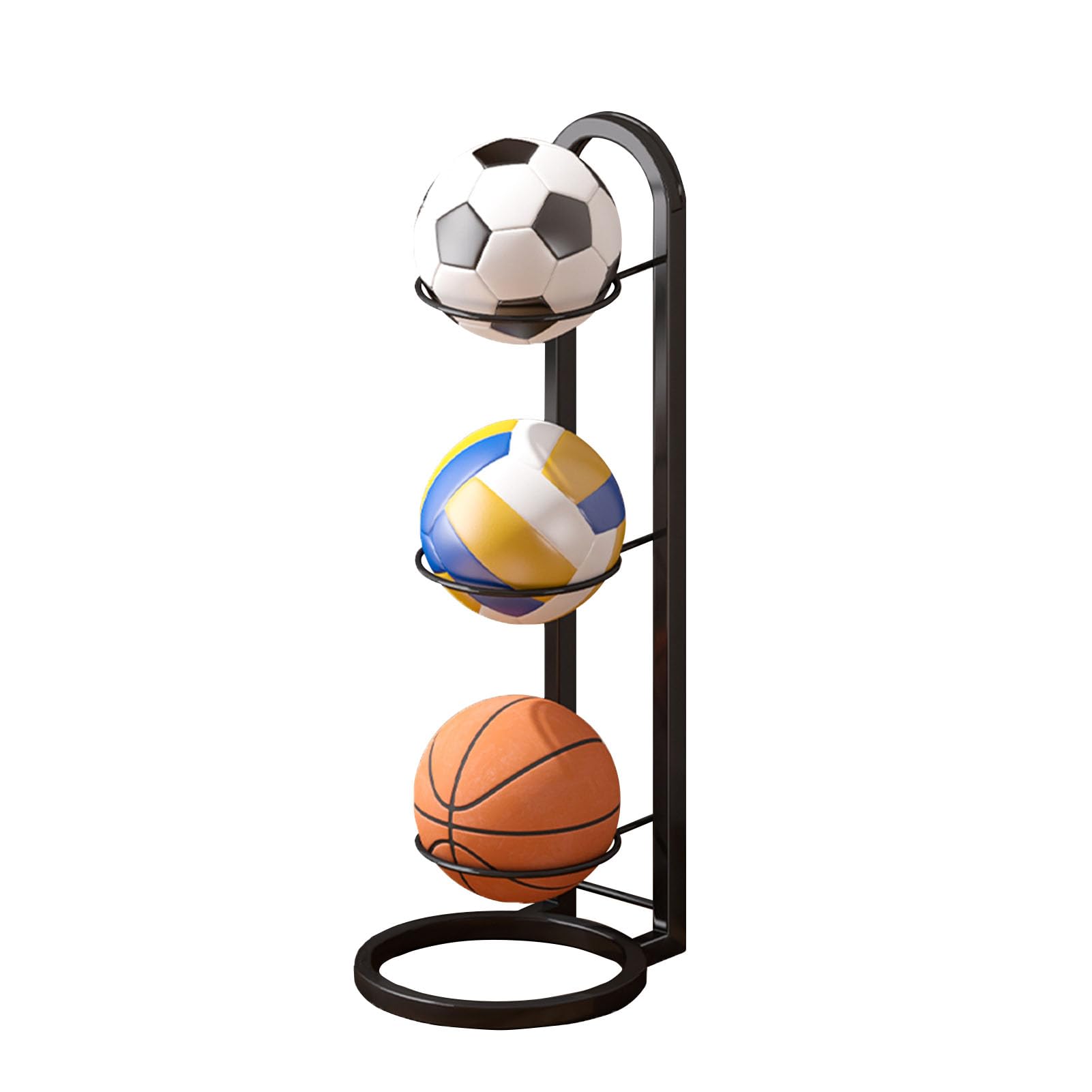 Estante de almacenamiento para pelotas con base modular de fútbol