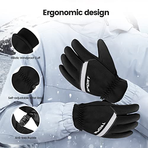 Tonenergy Winter Gloves Men Women Touchscreen Motorcycle Gloves, Water Resistant Windproof 3M Thinsulate Gloves For Cold Weather Skiing Snowboarding Sports And Outdoor Work (Large) #TOP4