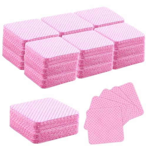 1000 Pezzi Pad Senza Pelucchi per unghie, Unghie Rimozione Pulizia Pads per Rimuovere Smalto e Gel per unghie fai da te e saloni (Rosa)