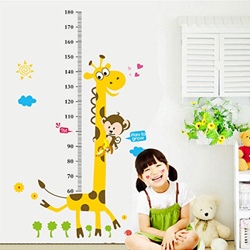 Eshylala B-Comrade(Tm) Giraffe Height Stickers Kids Growth Chart Height Measure Stickers #TOP1