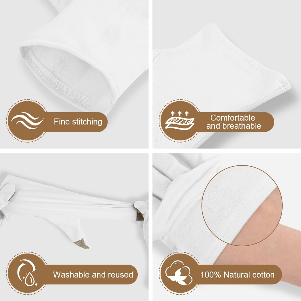 5 Paia Guanti Idratanti, Cotone Guanti Touch Screen a 360°, Guanti Idratanti Durante il Sonno, Guanti Per Trattamento Spa Per La Riparazione Di Pelle Ruvvida Screpolata E Screpolata