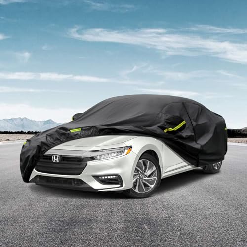 Image of Kaugung 7 Layers Car Cover Custom Fit Honda Insight from 2019 to 2025, Waterproof All Weather Resistant Outdoor Indoor Sun Rain Dust Snow Protection.(USA Warehouse,Within 3-7 Days) Black