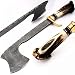 KE-084-HK Damascus Knife Custom Handmade - 17.00 Inches Beautiful Stag Crown Axe