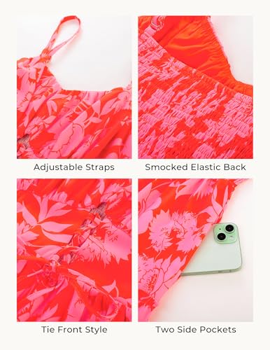Image of GRACE KARIN 2026 Women's Spaghetti Vacation Sundress Summer Beach Flowy Boho Floral Maxi Dresses with Pockets