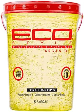 Eco Style Moroccan Argan Oil Styling Gel - Promotes Healthy Hair - Nourishes And Repairs Hair - Delivers Long Lasting Shine - Provides Maximum Hold and Helps Tame Frizz - Ideal For All Hair - 80 oz