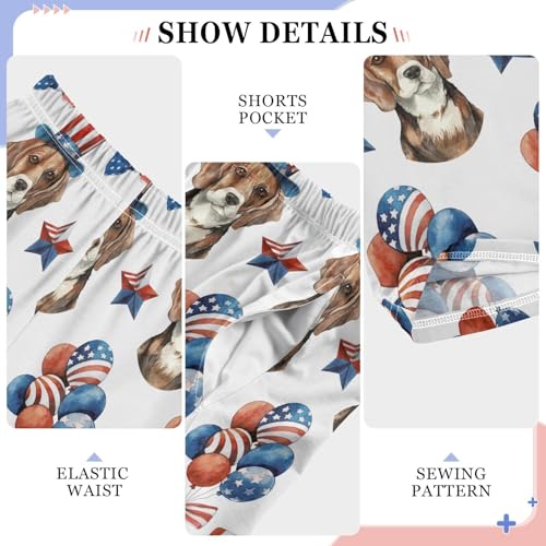 Boys' Pants American Flag with Dogs July 4th Long Bottoms Jogger Pants Elastic Waist Trousers with Pockets S-XL4