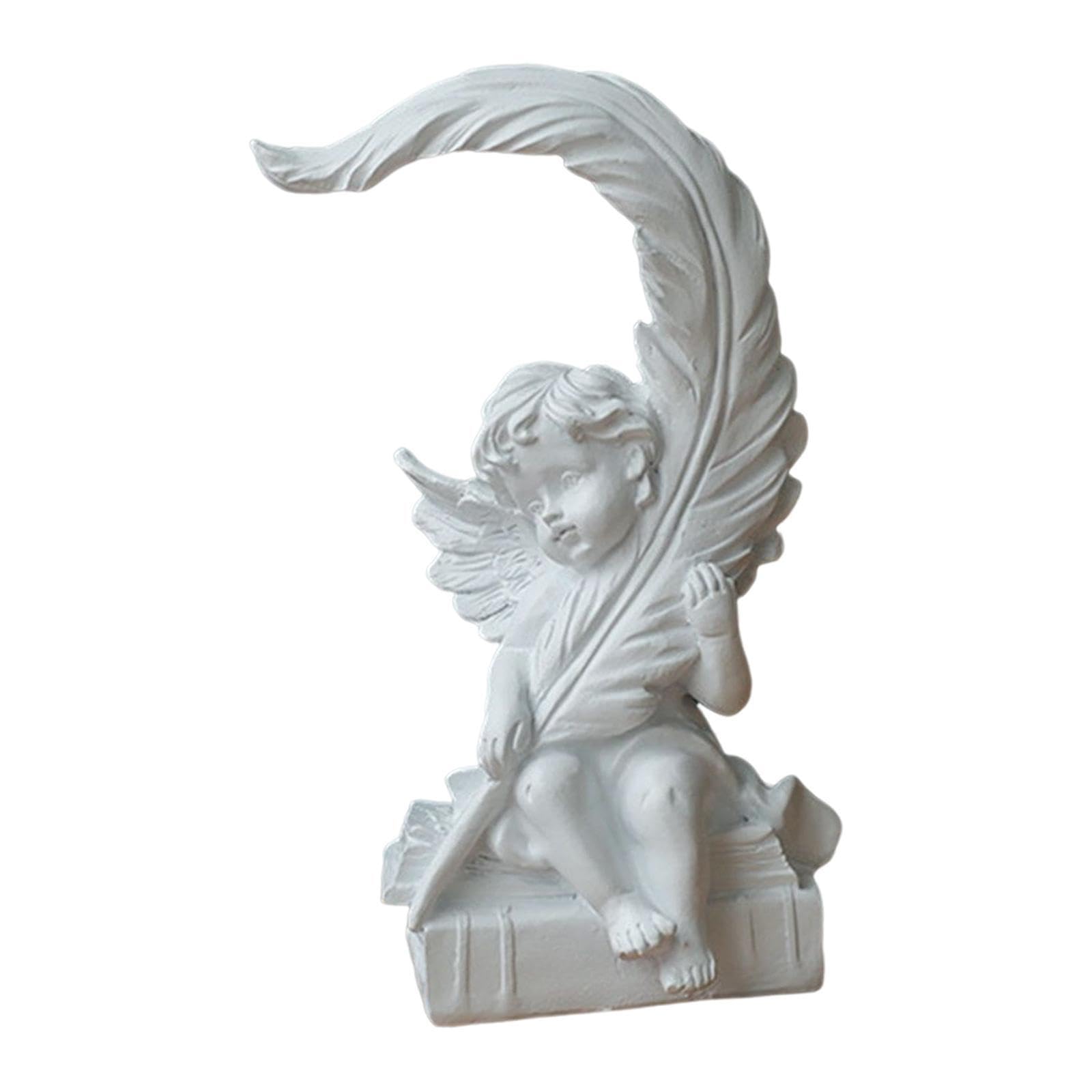 PIXZCSA Angel Statue Figurine European Resin Craft For Beautiful Home Art Display Praying Ornament Tabletop Collection Sculpture, left, 10.5x18cm