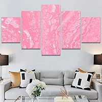 SIGNWIN 5 Panel Canvas Wall Art Modern Art 3D Abstract Abstract Brushstroke Contemporary Digital Art Fun Multicolor for Home Decorations Ready to Hang - 60